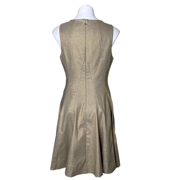 Tommy Hilfiger NWT $149 Gold Metallic Fit & Flare Mini Dress, Women’s Size 12 - Picture 7 of 13